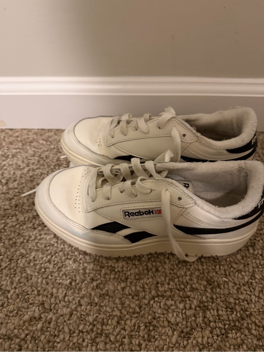 Reebok White and Black Women's Classic Sneakers
